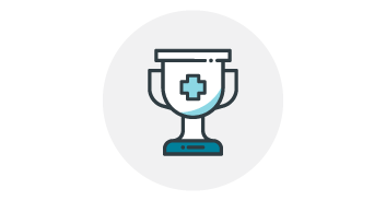 This is a graphic depiction of a trophy representing healthcare system ranking.