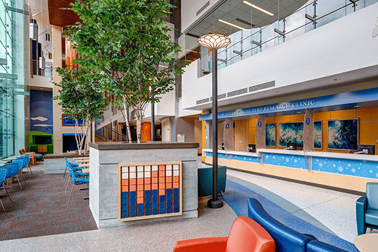 The interior of the Schubert Research Clinic at Cincinnati Children's.