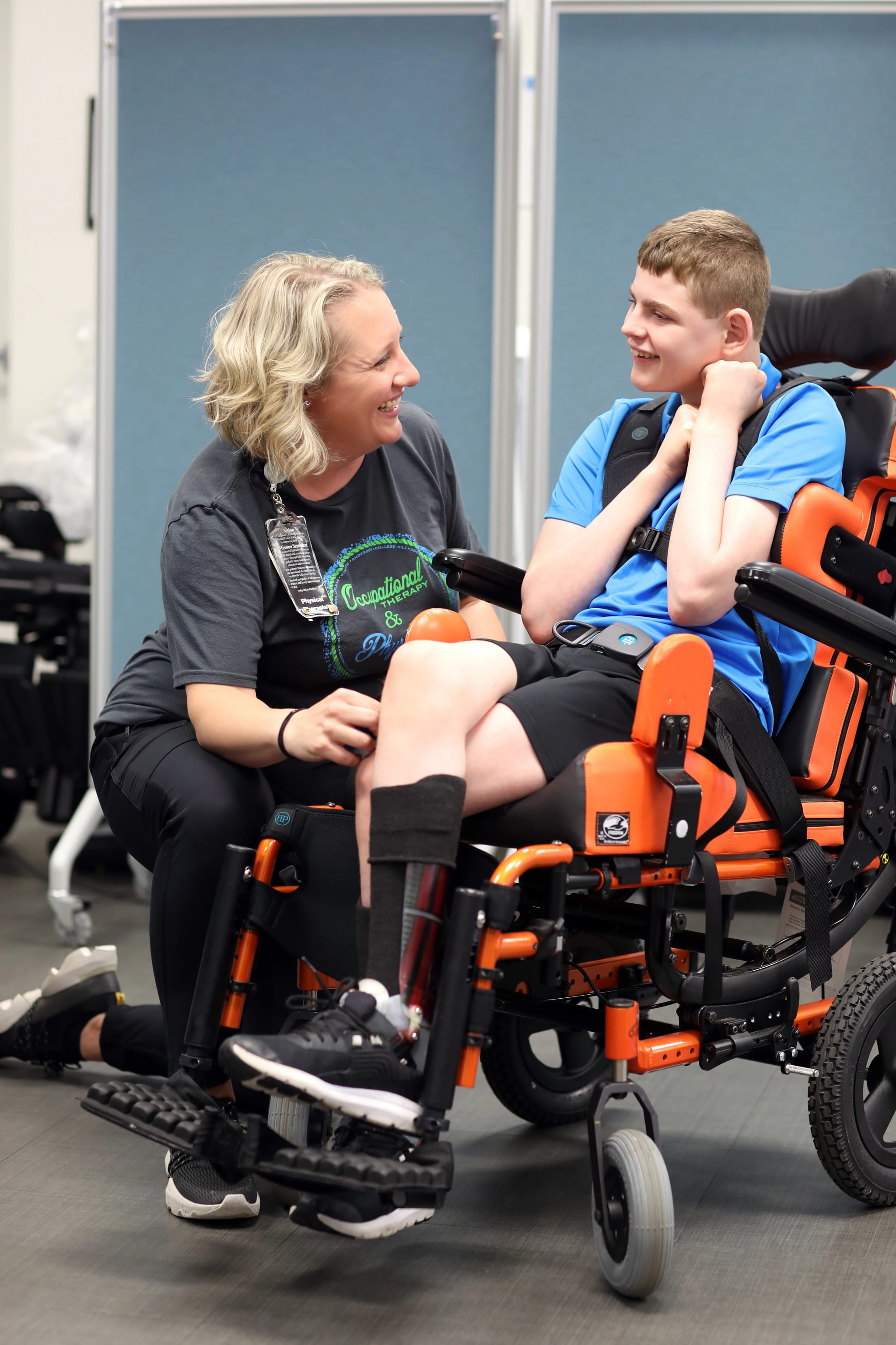 A Perlman Center patient with a member of our staff.