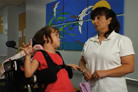 Lianna with her mom.