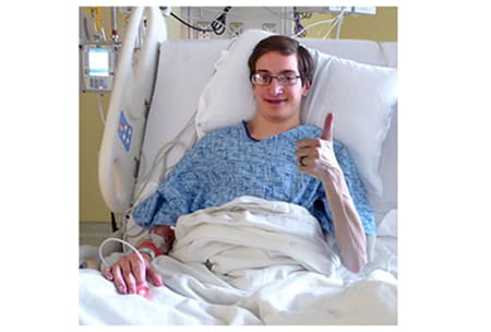 David gives a thumbs up.