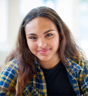 Smiling teenage girl.