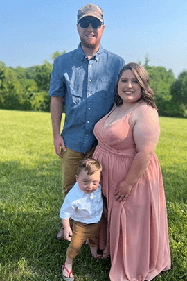 Levi with his parents.