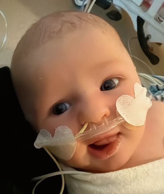 Fletcher St. Jean is the youngest child to receive an EV-ICD device to manage idiopathic ventricular fibrillation. He's smiling after his procedure.