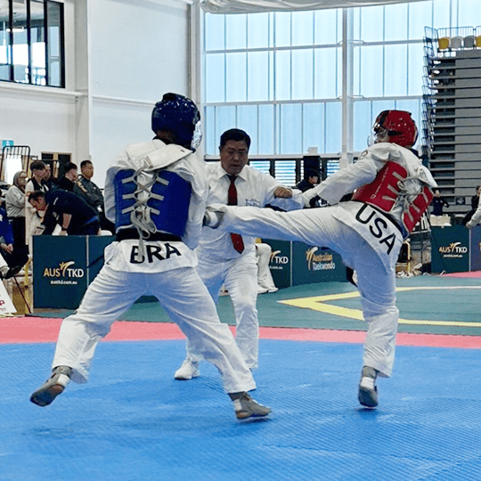 Austin in action during a competition.