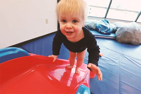 Teddy in movement therapy.