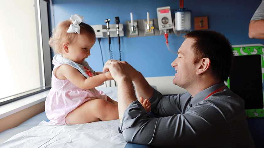A photo of a cerebrovascular patient in clinic.