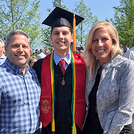 David and his parents.