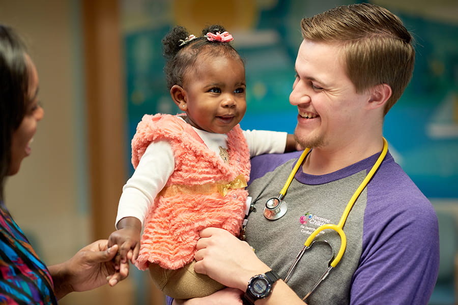 Nurse with a young patient.