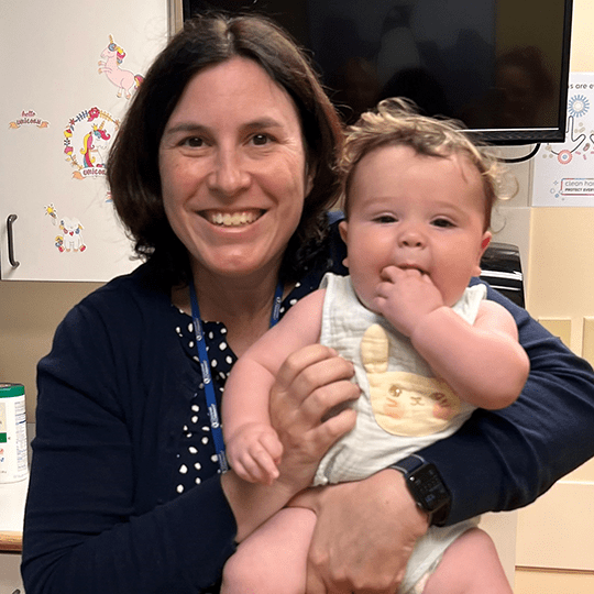 Rhys with Dr. Beth Rymeski.