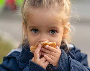 Child eating.