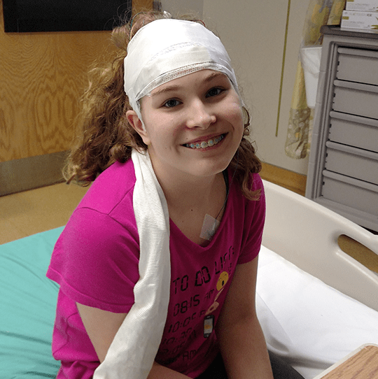 Katie after surgery.