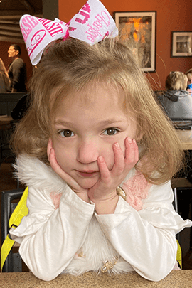 Charlsie is dong well years after surgeries at Cincinnati Children's Intestinal Care Center (CCIC).