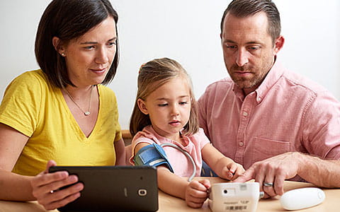 Families can use remote monitoring equipment at home.