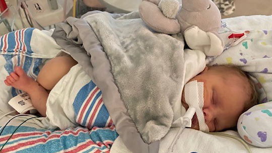 Chloe in the hospital.