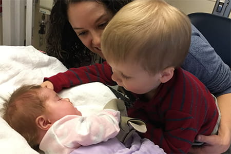 Elle Kingma with her family.