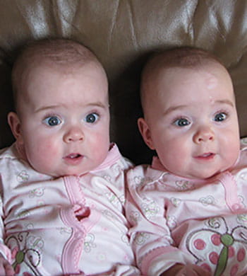 Twins as babies.