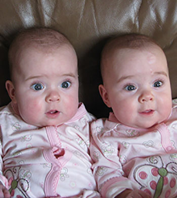 Twins as babies.