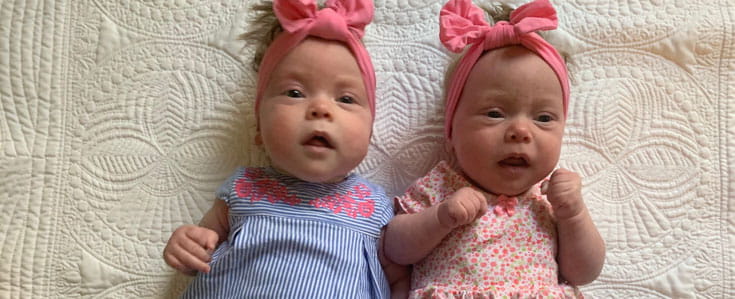 Doty twins at 4 months old.