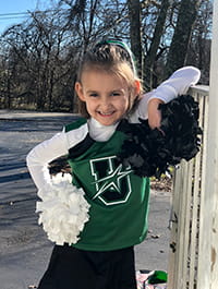 Ruthie as a cheerleader.