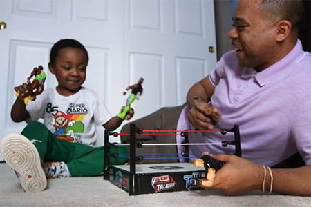 Rowen playing with his dad.