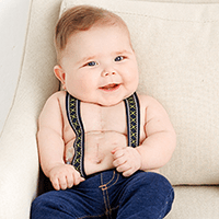 Dylan, a heart patient at Cincinnati Children's, smiles.