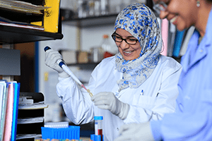 A photo of researchers in a lab.