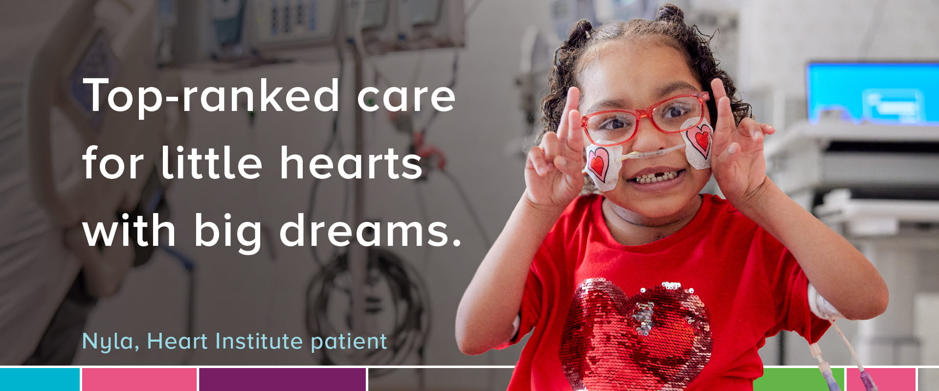 A photo of a young heart patient smiling.