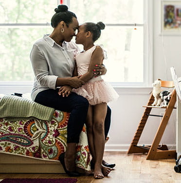 A photo of a mother and daughter.