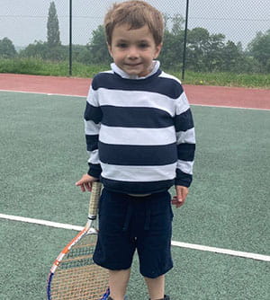 George playing tennis recently.