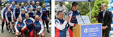 The 2014 riders and check presentation.