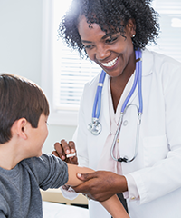 A patient receiving a vaccine.