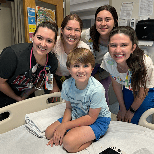 Boden with some of his favorite nurses.