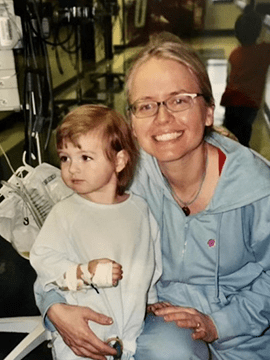 Olivia in the hospital.