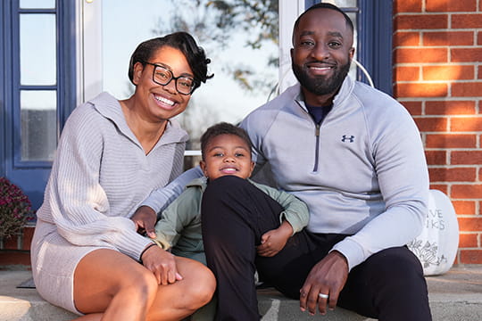 Corbin and his parents.