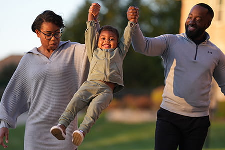 Corbin and his parents.