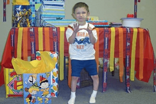 Evan celebrates his 5th birthday.