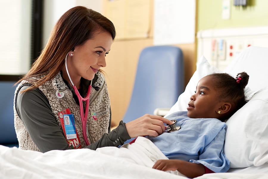 A patient with the nurse.