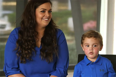 Cooper with his mom.