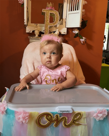 Penelope on her first birthday.