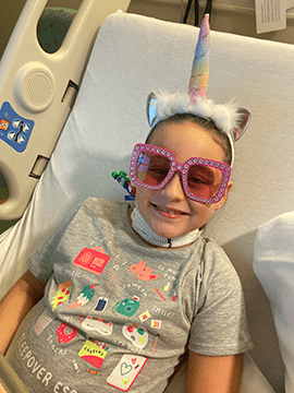 Addison in the hospital.