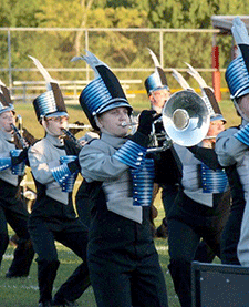 Madison Lovett performs with the marching band.