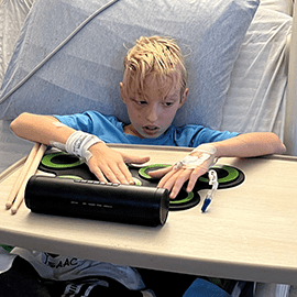 Isaac in the hospital.