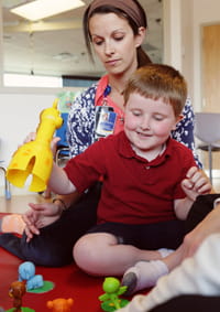 Improving fine and gross motor skills is one aspect of the Autism Intensive Program -- which goes beyond the traditional model of occupational therapy. 