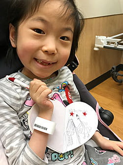 Campbell with paper heart.