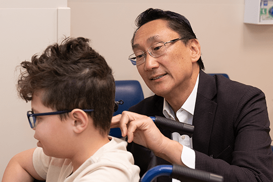 Dr. Choo and Ezra during a check-up appointment.