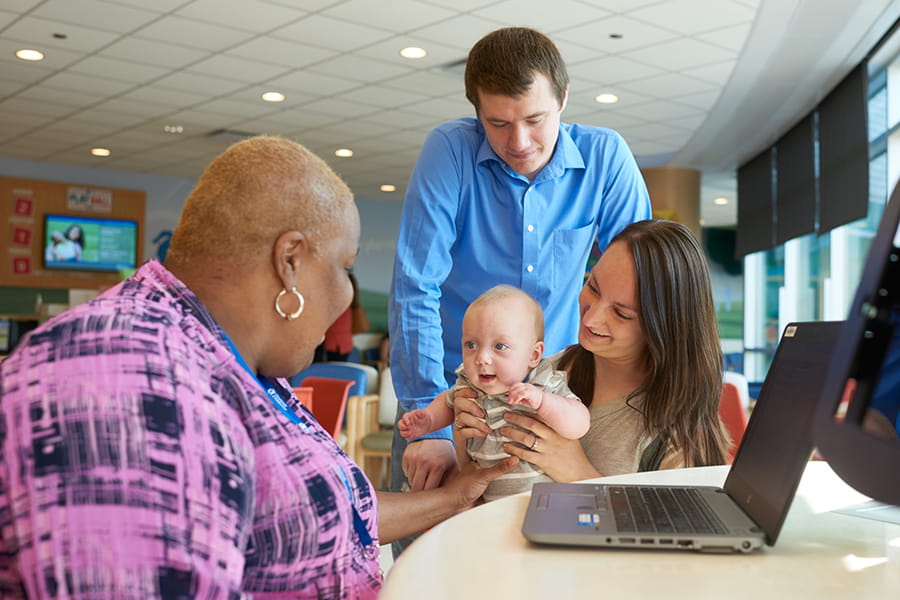 A photo of a patient with family. 
