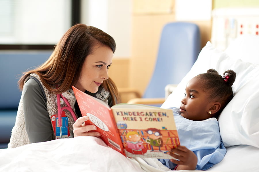 Patient with a nurse.