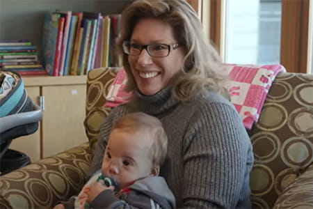 A photo of Zakary with his mother.