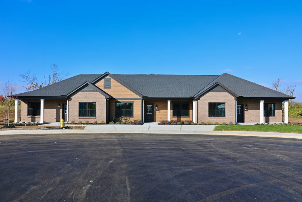 The exterior of an extended stay apartment.